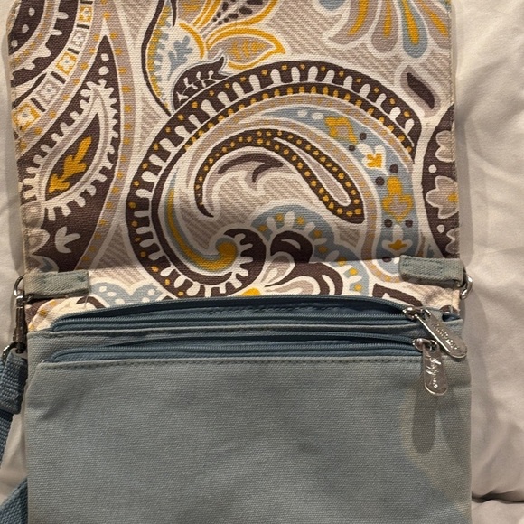 Thirty-One Crossbody Bag – Blue & Yellow Pattern - Picture 4 of 11